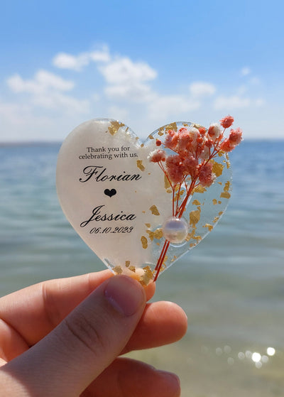 Floral Wedding Party Favor Magnets for Guests - Personalized Keepsake