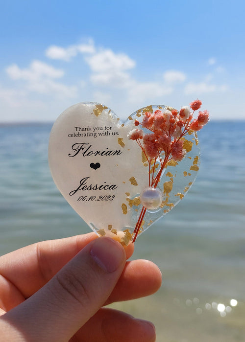Floral Wedding Party Favor Magnets for Guests - Personalized Keepsake