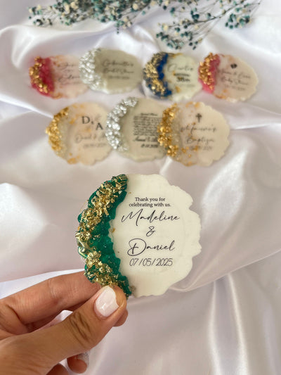 Luxury Personalized Wedding Favor Magnet – Custom Epoxy Keepsake