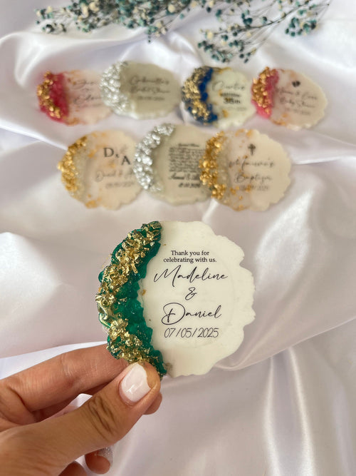 Luxury Personalized Wedding Favor Magnet – Custom Epoxy Keepsake