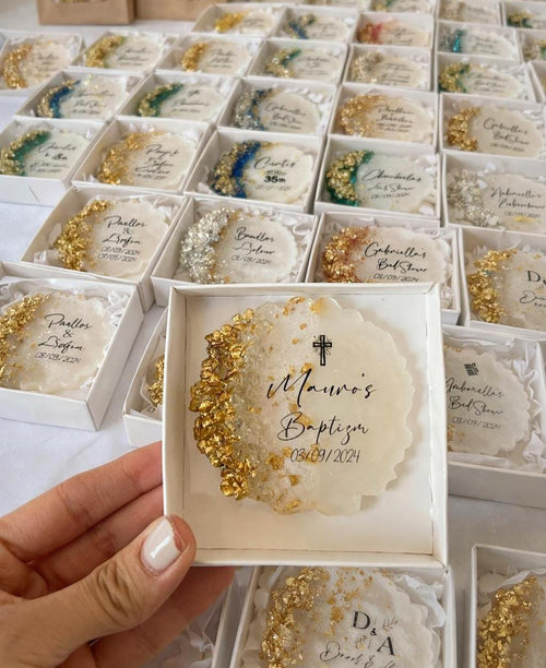 Custom Baptism Magnet Favor - Personalized Christening Keepsake