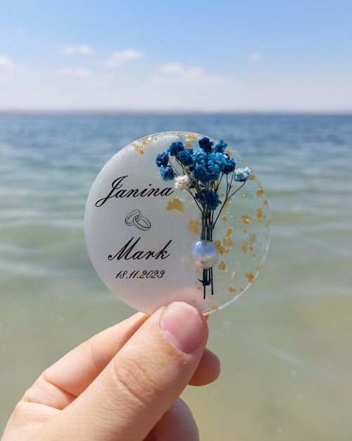 Personalized Epoxy Magnet Favor with Gift Box – Wedding & Party Guest Favor