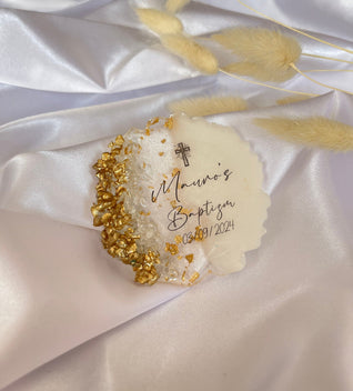 Custom Baptism Magnet Favor - Personalized Christening Keepsake