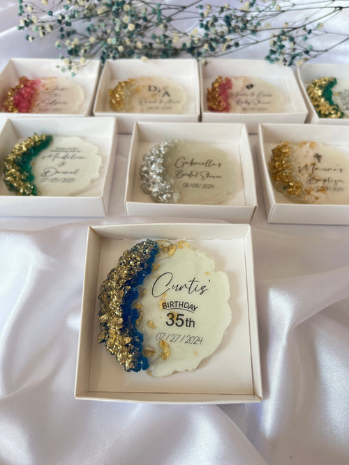 Wedding Party Favor Magnets for Guests – Personalized Epoxy Keepsake