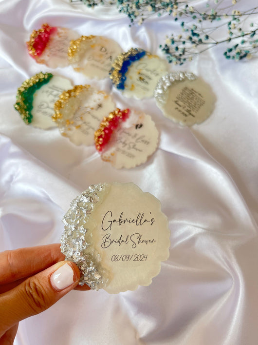 Luxury Personalized Wedding Favor Magnet – Custom Epoxy Keepsake