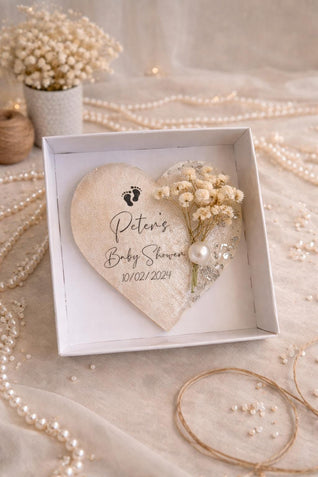 Custom Baby Shower Magnet - Elegant Neutral Baby Keepsake