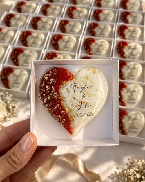 Elegant Minimalist Wedding Favor Magnet - Personalized Name & Date Souvenir
