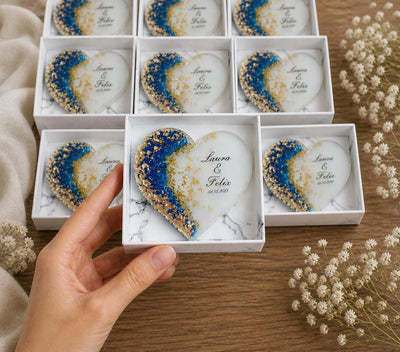 Custom Floral Wedding Fridge Magnet - Personalized Guest Favor
