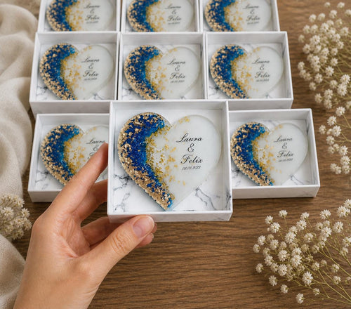 Custom Floral Wedding Fridge Magnet - Personalized Guest Favor