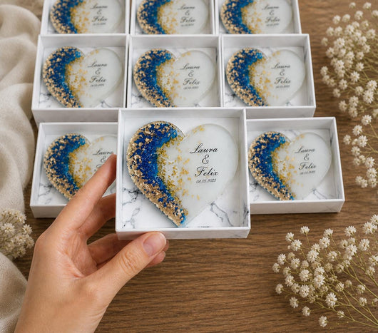 Custom Floral Wedding Fridge Magnet - Personalized Guest Favor
