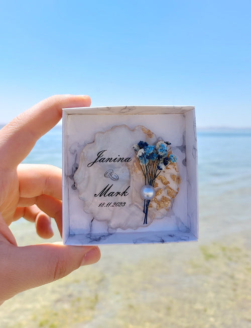 Personalized Wedding Epoxy Magnet Favors – Set of 25 for Guests