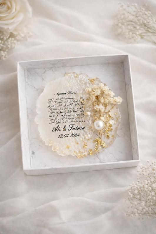Islamic Wedding & Nikah Magnet Favor – Personalized Ayatul Kursi Keepsake