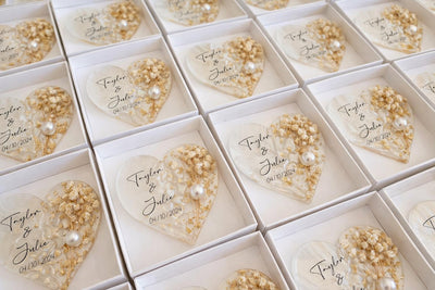Rustic Wedding Magnet Favor - Personalized Name & Date Keepsake