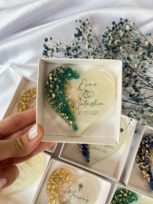 Custom Wedding Fridge Magnet Favor - Personalized Engagement Keepsake