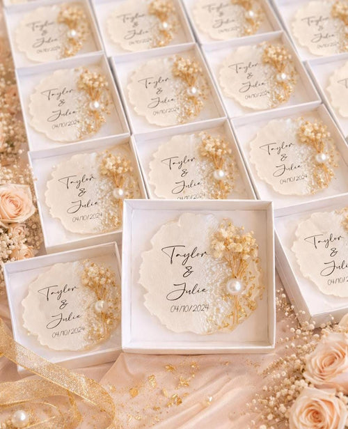 Custom Wedding Guest Gift Magnet - Save the Date Keepsake
