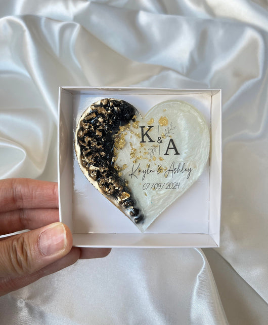 Custom Wedding Fridge Magnet Favor - Personalized Engagement Keepsake