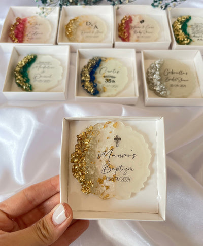 Welcome Baby Shower Magnet Favors – Personalized Epoxy Keepsake
