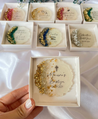 Welcome Baby Shower Magnet Favors – Personalized Epoxy Keepsake