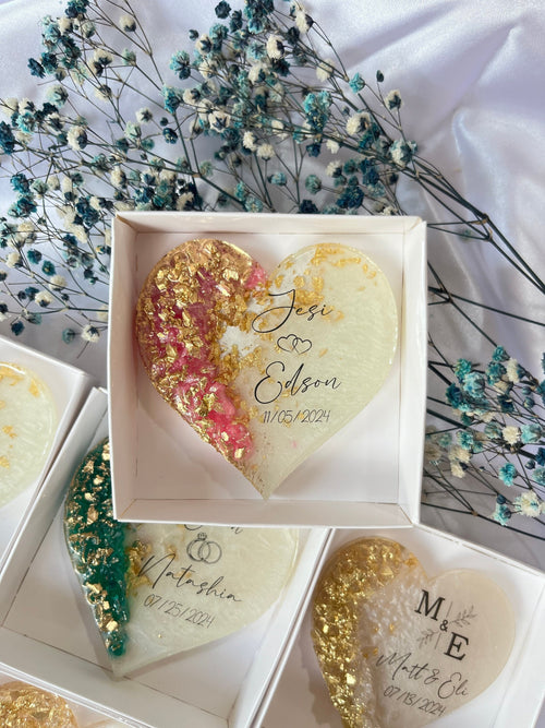 Custom Wedding Fridge Magnet Favor - Personalized Engagement Keepsake