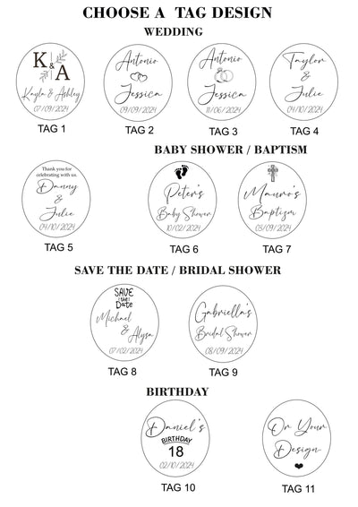Red Personalized Wedding Magnet Favor - Custom Couple Name Souvenir