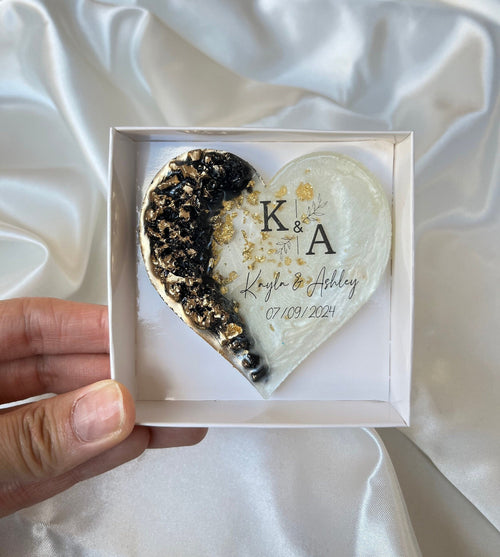 Personalized Wedding Favor Magnets for Guests – Epoxy Keepsake (Boxed or Unboxed)