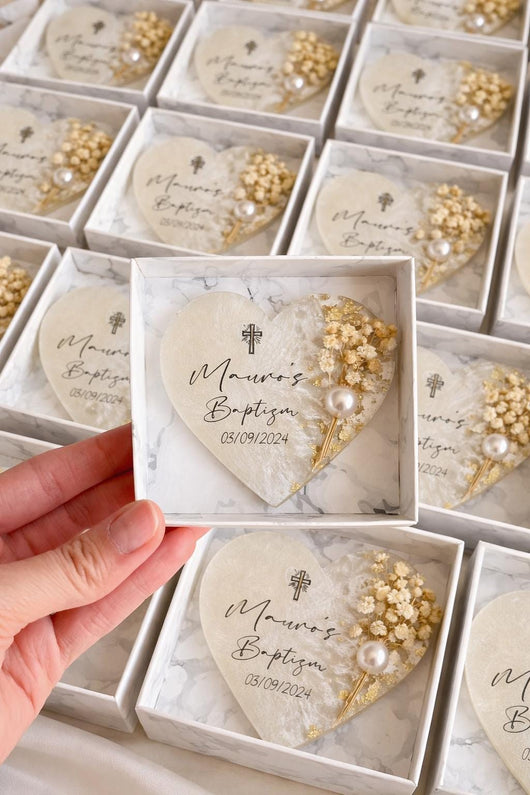 Custom Baptism Magnet Favor - Christening Keepsake for Boy or Girl