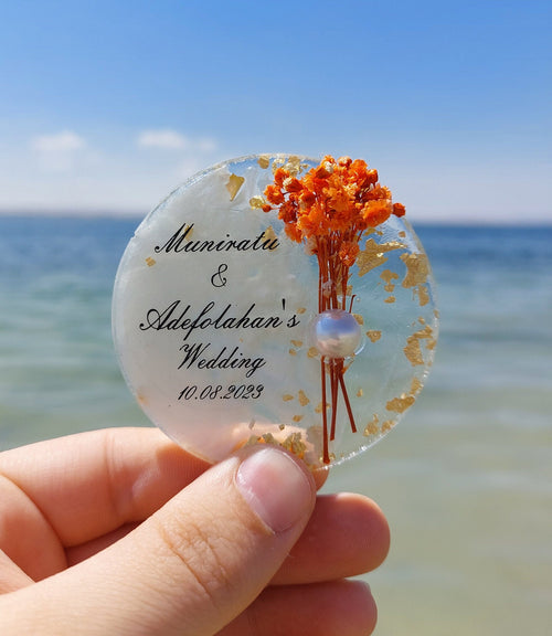 Personalized Wedding Favor Magnet – Custom Epoxy Keepsake for Guests