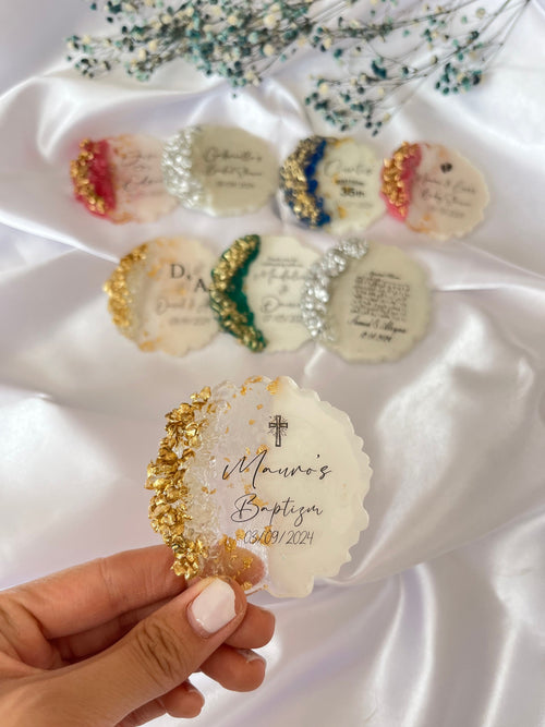 Luxury Personalized Wedding Favor Magnet – Custom Epoxy Keepsake
