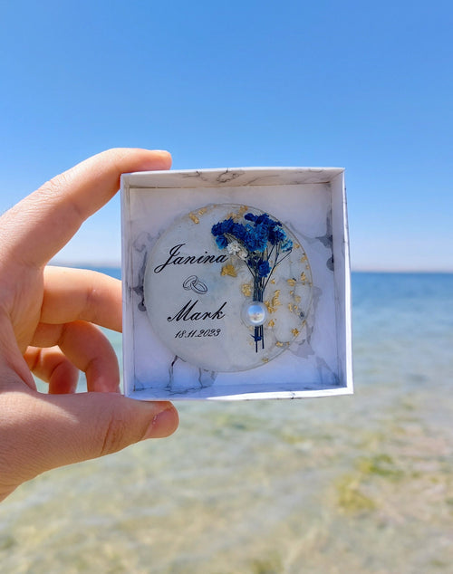 Personalized Epoxy Magnet Favor with Gift Box – Wedding & Party Guest Favor
