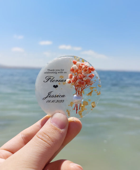 Personalized Epoxy Magnet Favor with Gift Box – Wedding & Party Guest Favor