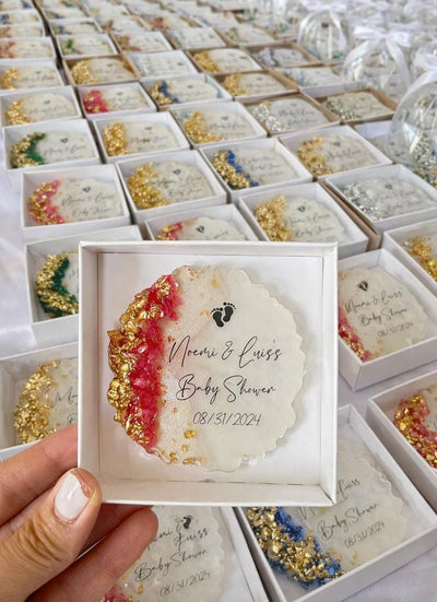 Welcome Baby Shower Magnet Favors – Personalized Epoxy Keepsake