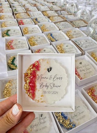 Welcome Baby Shower Magnet Favors – Personalized Epoxy Keepsake