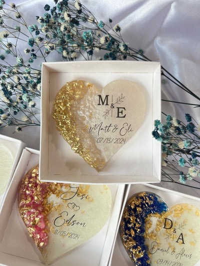 Custom Wedding Fridge Magnet Favor - Personalized Engagement Keepsake