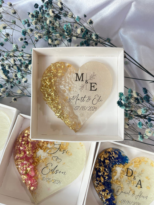 Custom Wedding Fridge Magnet Favor - Personalized Engagement Keepsake