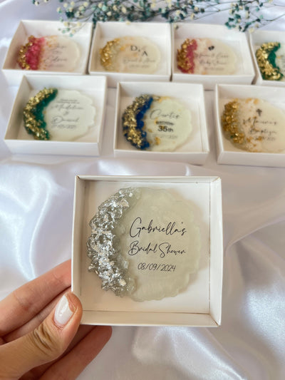 Wedding Party Favor Magnets for Guests – Personalized Epoxy Keepsake