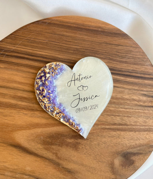 Custom Floral Wedding Magnet Favor - Personalized Engagement Gift