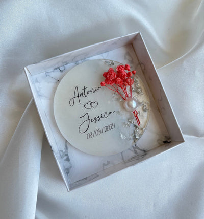 Custom Wedding Magnet Favor – Personalized Floral Keepsake for Guests