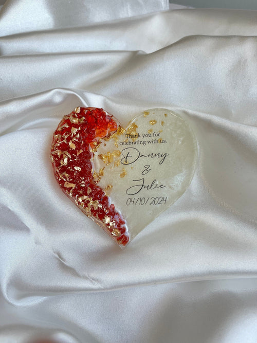 Custom Floral Wedding Magnet Favor - Personalized Engagement Gift