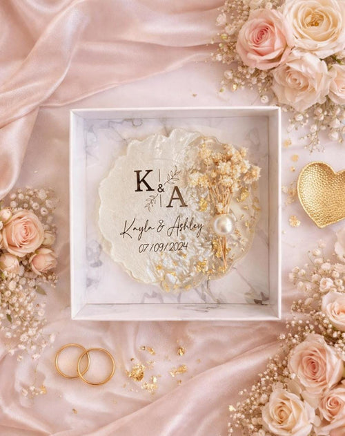 Minimalist Wedding Guest Gift Magnet - Custom Name & Date Keepsake