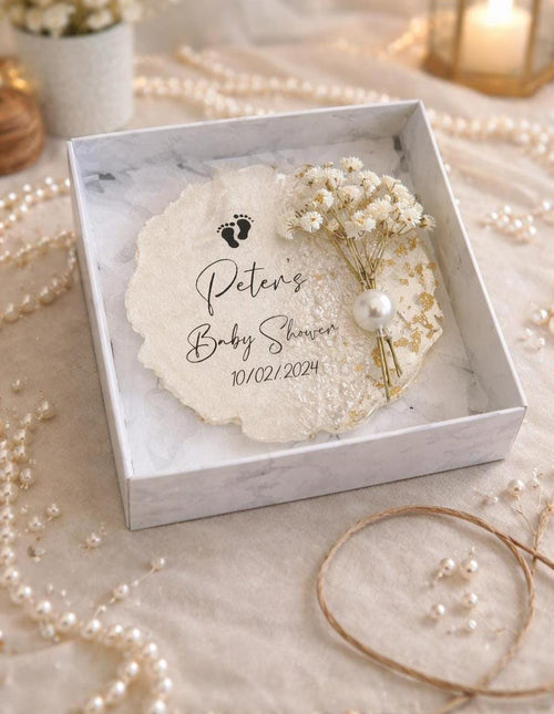 Baby Shower Favor Magnet - Personalized Neutral Name & Date Keepsake