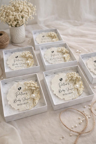 Baby Shower Favor Magnet - Personalized Neutral Name & Date Keepsake