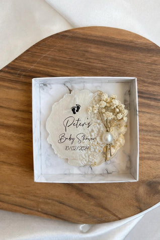 Personalized Baby Shower Magnet Favor – Custom Name & Date Keepsake