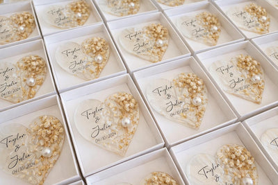 Unique Wedding Favor Magnet - Personalized Couple Names & Date Keepsake
