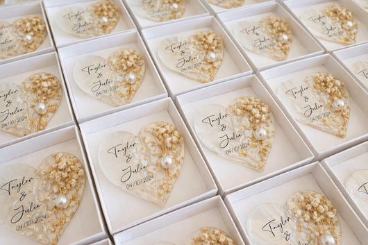 Unique Wedding Favor Magnet - Personalized Couple Names & Date Keepsake