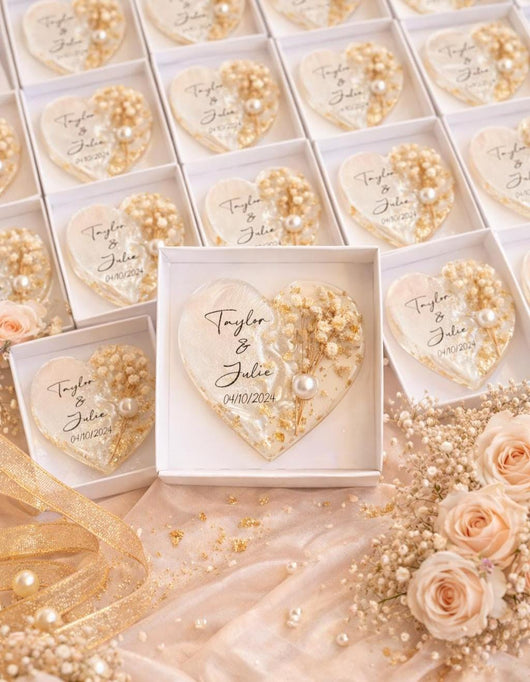 Rustic Wedding Magnet Favor - Personalized Name & Date Keepsake