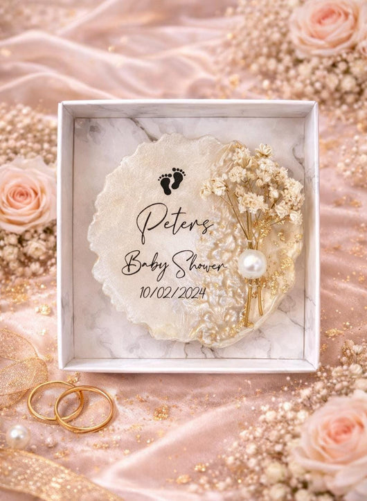 Baby Shower Favor Magnet - Personalized Neutral Name & Date Keepsake