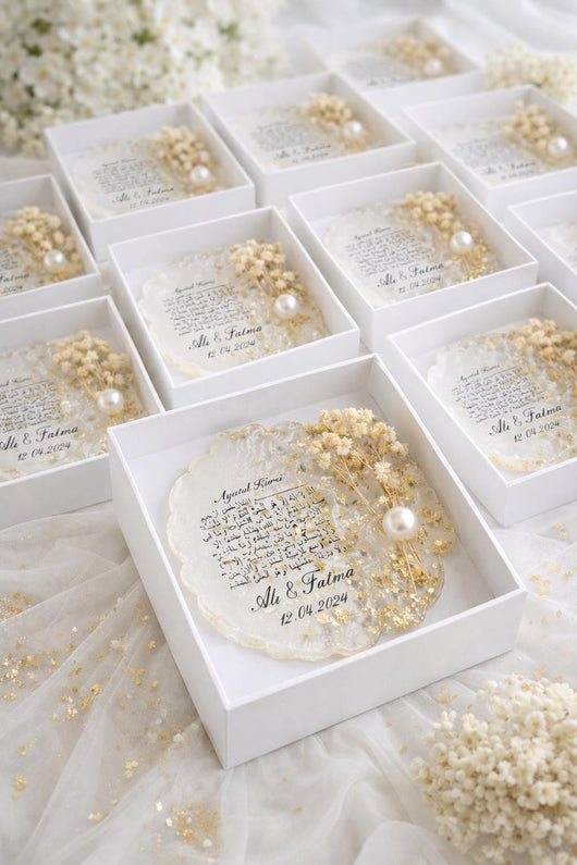 Islamic Wedding & Nikah Magnet Favor – Personalized Ayatul Kursi Keepsake