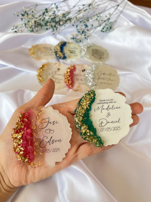 Luxury Personalized Wedding Favor Magnet – Custom Epoxy Keepsake