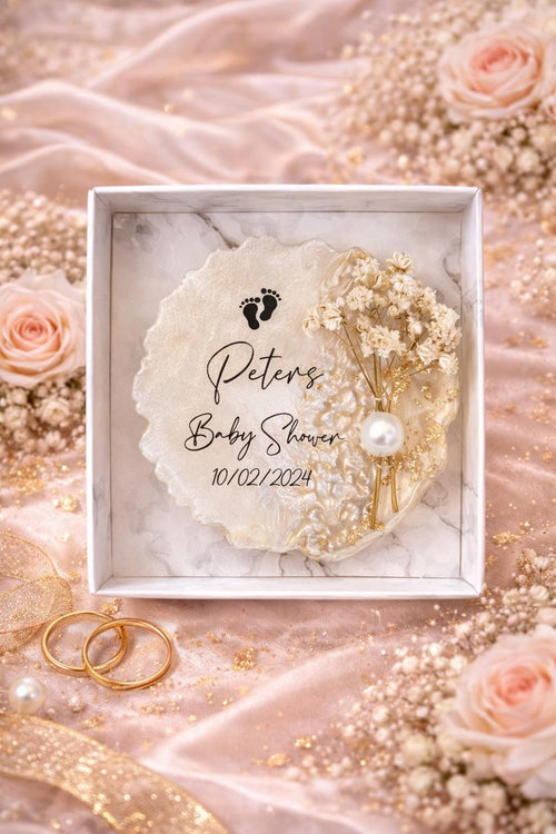 Baby Shower Favor Magnet - Personalized Baby Feet Name & Date Keepsake