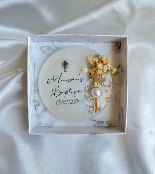 Custom Wedding Magnet Favor – Personalized Floral Keepsake for Guests